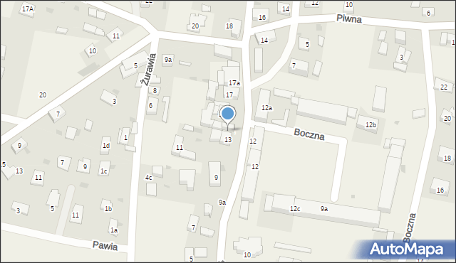 Zachowice, Słoneczna, 15a, mapa Zachowice