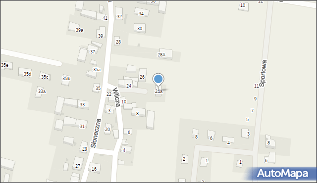 Zachowice, Słoneczna, 24a, mapa Zachowice