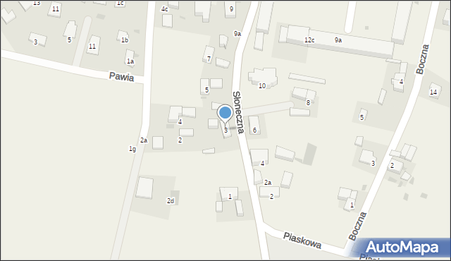 Zachowice, Słoneczna, 3, mapa Zachowice