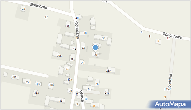 Zachowice, Słoneczna, 30, mapa Zachowice