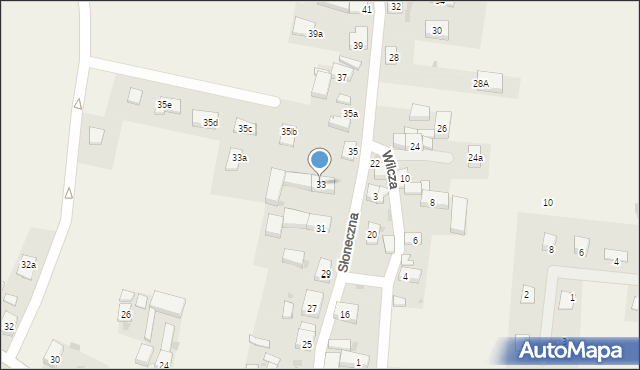 Zachowice, Słoneczna, 33, mapa Zachowice