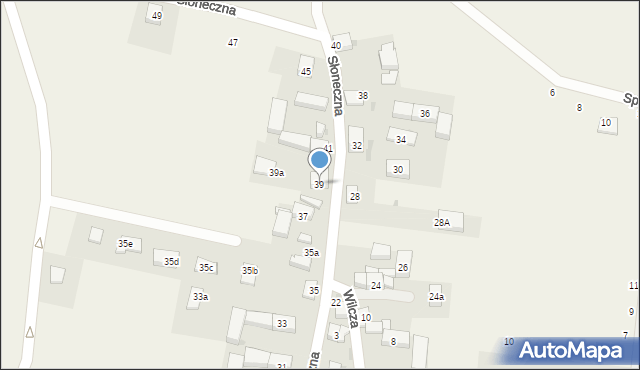 Zachowice, Słoneczna, 39, mapa Zachowice