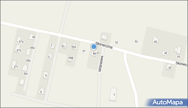 Zachowice, Słoneczna, 55, mapa Zachowice