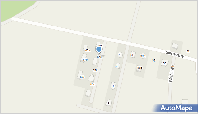 Zachowice, Słoneczna, 65a, mapa Zachowice