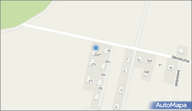 Zachowice, Słoneczna, 67a, mapa Zachowice