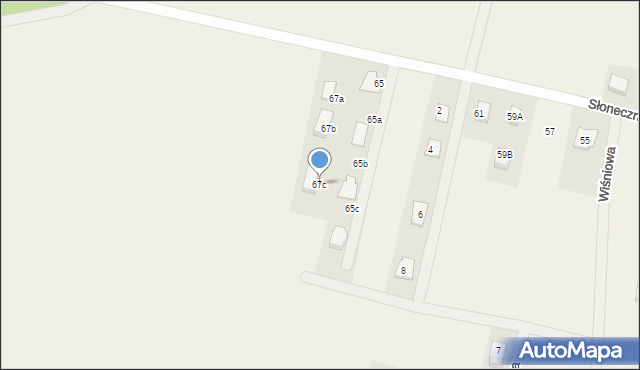 Zachowice, Słoneczna, 67c, mapa Zachowice