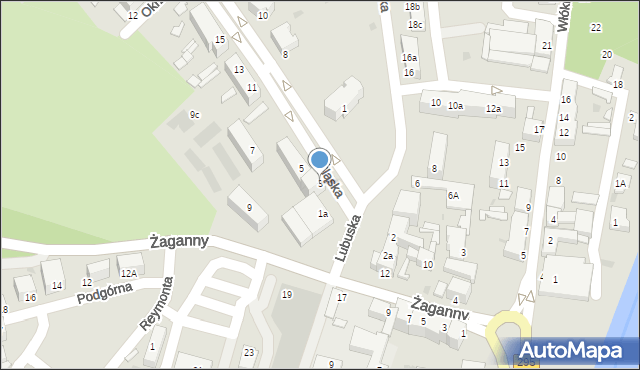 Żagań, Śląska, 3, mapa Żagań