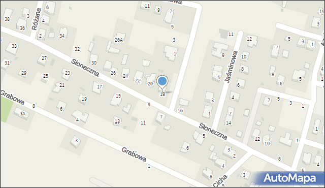 Zagrody, Słoneczna, 18, mapa Zagrody