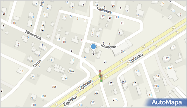 Zagrody, Słoneczna, 4, mapa Zagrody