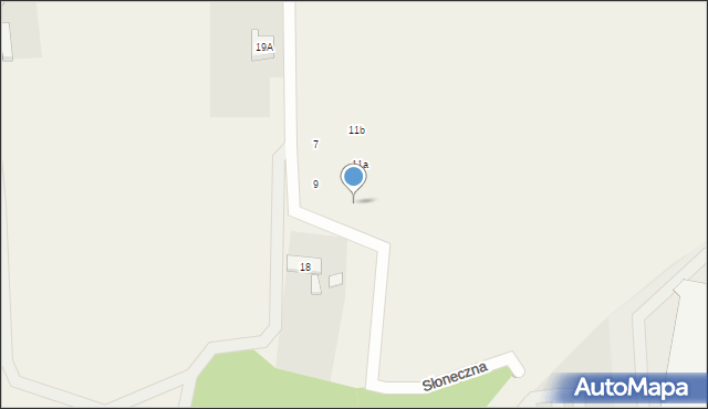 Zakęcie, Słoneczna, 11, mapa Zakęcie