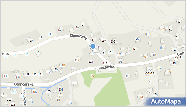 Zalas, Słoneczna, 1, mapa Zalas