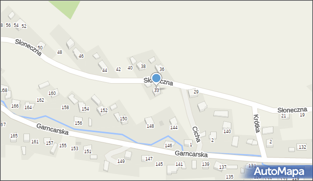 Zalas, Słoneczna, 33, mapa Zalas