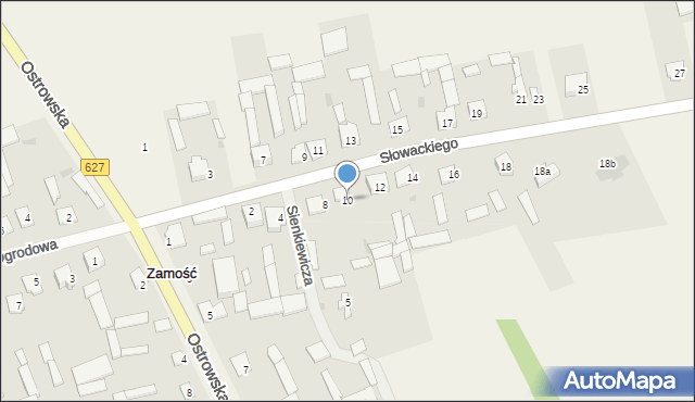 Zamość, Słowackiego Juliusza, 10, mapa Zamościa