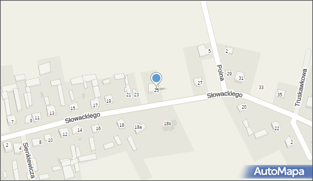 Zamość, Słowackiego Juliusza, 25, mapa Zamościa