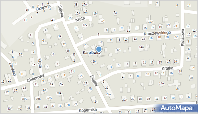 Zamość, Śląska, 26A, mapa Zamościa