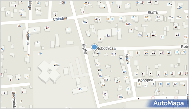 Zamość, Śląska, 54, mapa Zamościa