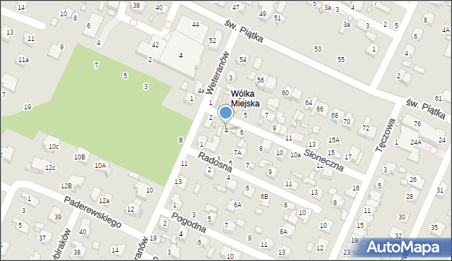 Zamość, Słoneczna, 4, mapa Zamościa