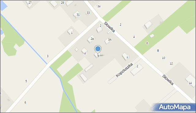 Zaręby, Słowika, 3, mapa Zaręby