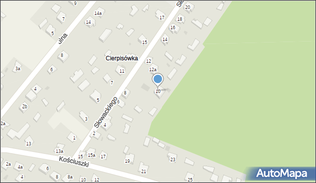 Zarzecze, Słowackiego Juliusza, 10, mapa Zarzecze