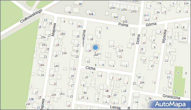 Zaścianki, Słoneczna, 14A, mapa Zaścianki