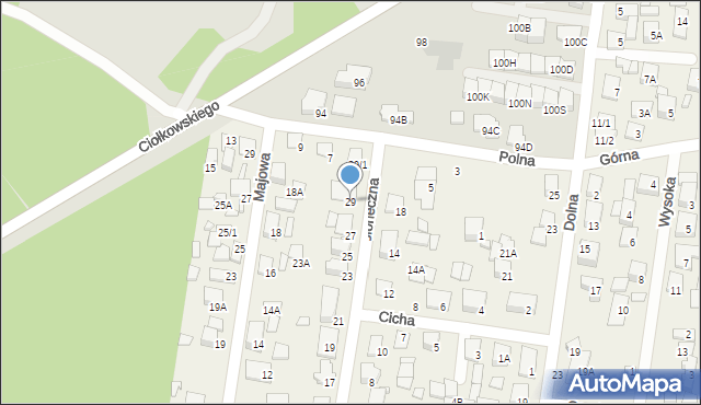 Zaścianki, Słoneczna, 29, mapa Zaścianki