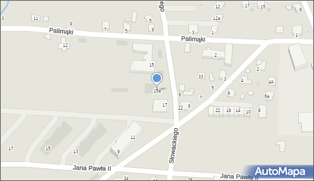 Zator, Słowackiego Juliusza, 15a, mapa Zator