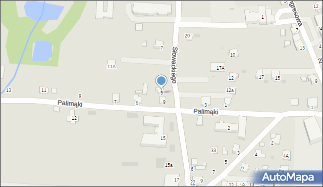 Zator, Słowackiego Juliusza, 5, mapa Zator