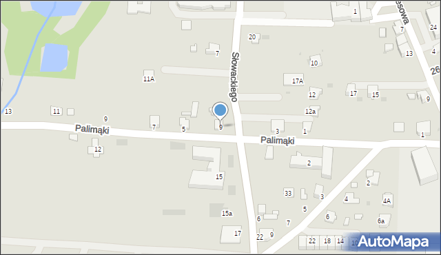 Zator, Słowackiego Juliusza, 9, mapa Zator