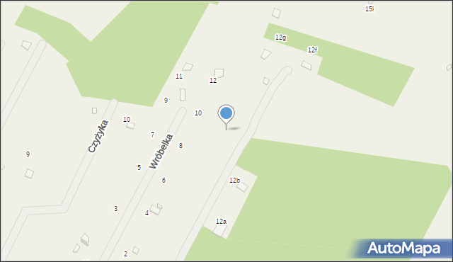 Zawiszyn, Słoneczna, 12k, mapa Zawiszyn