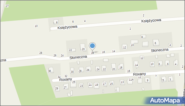 Zawodne, Słoneczna, 18, mapa Zawodne