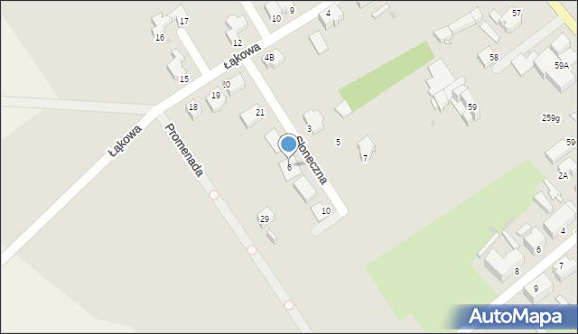 Zbąszyń, Słoneczna, 6, mapa Zbąszyń