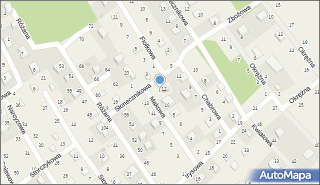 Zbychowo, Słonecznikowa, 2, mapa Zbychowo