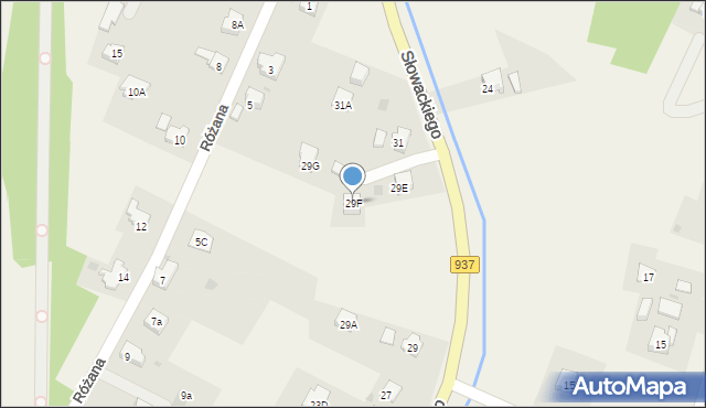 Zebrzydowice, Słowackiego Juliusza, 29F, mapa Zebrzydowice