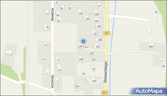 Zebrzydowice, Słowackiego Juliusza, 33s, mapa Zebrzydowice