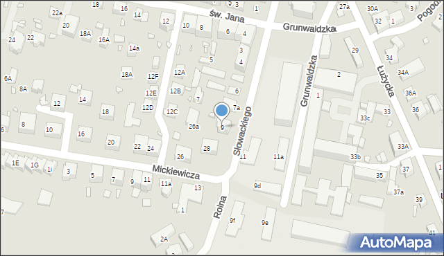 Zgorzelec, Słowackiego Juliusza, 9, mapa Zgorzelec