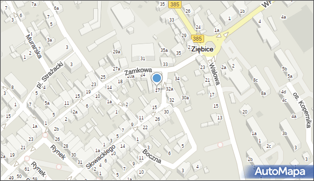 Ziębice, Słowackiego Juliusza, 17, mapa Ziębice