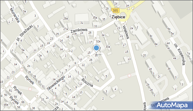 Ziębice, Słowackiego Juliusza, 30, mapa Ziębice