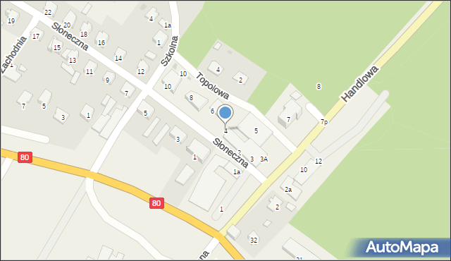 Zławieś Wielka, Słoneczna, 4, mapa Zławieś Wielka