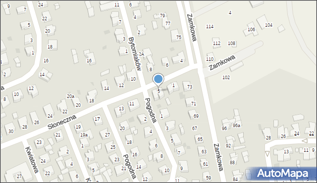 Złotów, Słoneczna, 5, mapa Złotów