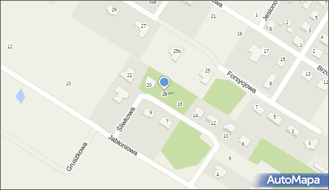 Żołędowo, Śliwkowa, 18, mapa Żołędowo