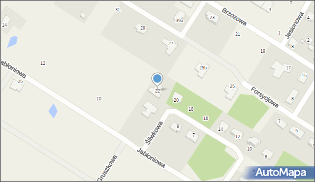 Żołędowo, Śliwkowa, 22, mapa Żołędowo