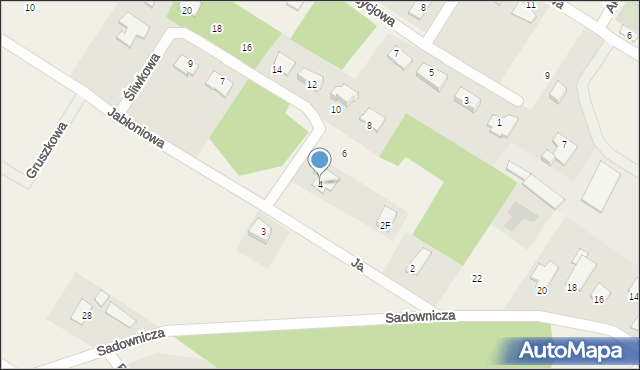 Żołędowo, Śliwkowa, 4, mapa Żołędowo