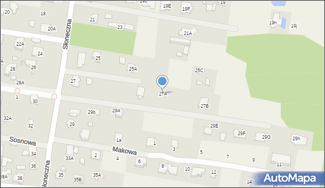 Żółwin, Słoneczna, 27A, mapa Żółwin
