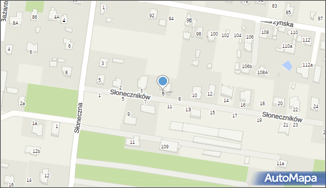 Żółwin, Słoneczników, 6, mapa Żółwin
