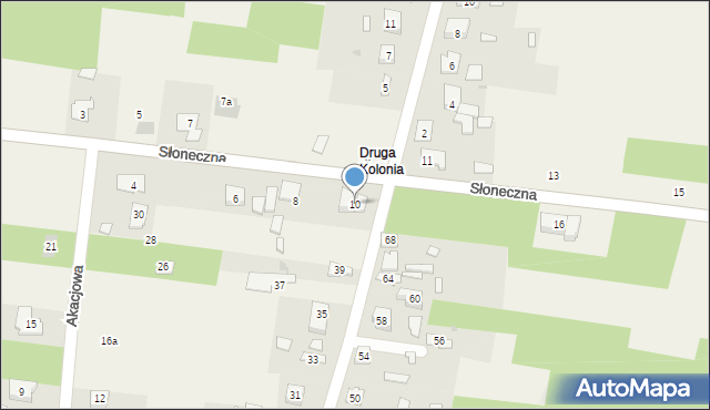Żurada, Słoneczna, 10, mapa Żurada