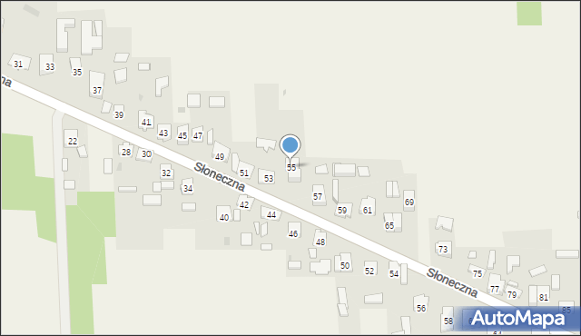 Żurada, Słoneczna, 55, mapa Żurada