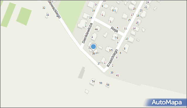 Żychlin, Słowackiego Juliusza, 35, mapa Żychlin