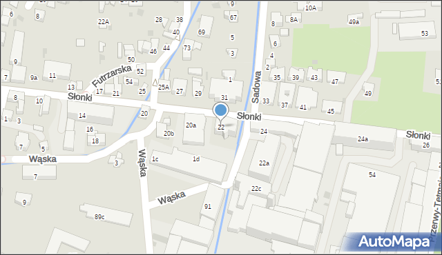 Żywiec, Słonki Stanisława, ks. prał., 22, mapa Żywiec