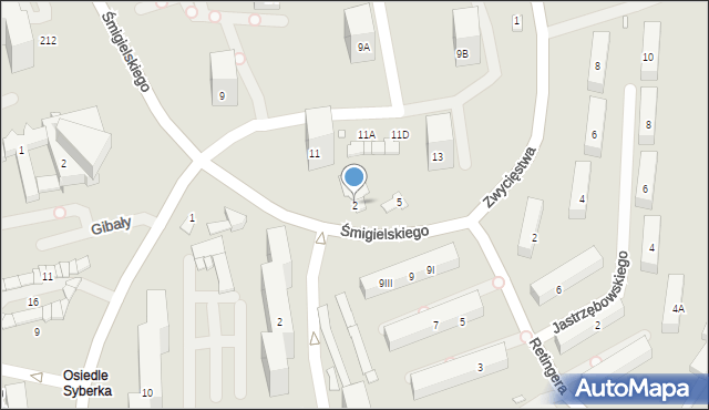 Będzin, Śmigielskiego Adama, ks. bp., 2, mapa Będzin