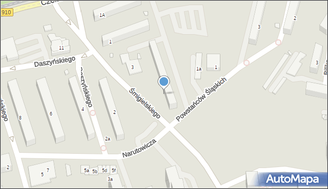 Będzin, Śmigielskiego Adama, ks. bp., 5, mapa Będzin